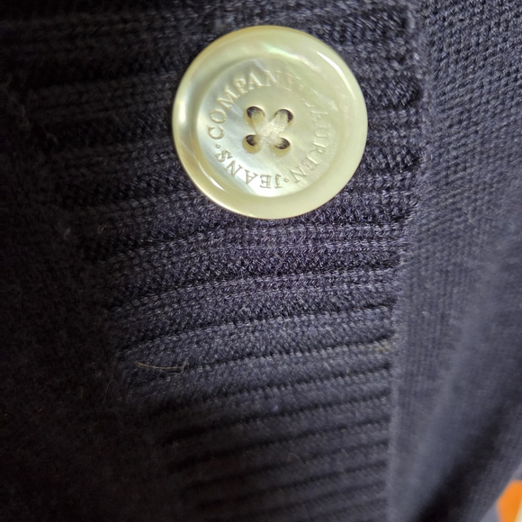 NWT RALPH LAUREN JEANS navy blue silk/cashmere knit cardigan button sweater M - Picture 3 of 7